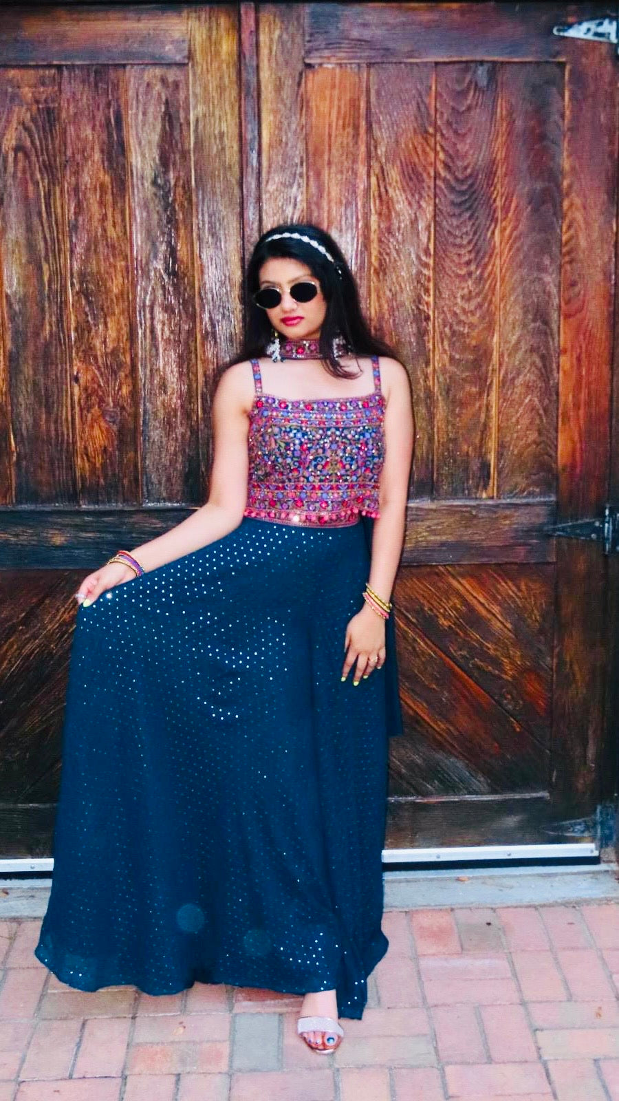 Teal Indo-Western Palazzo Set