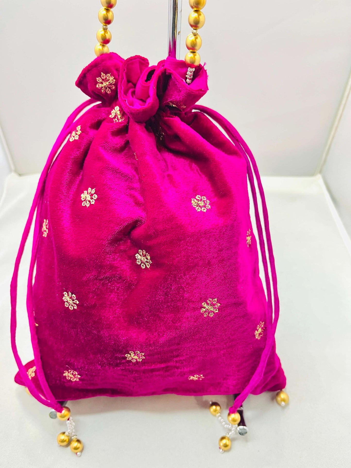 Dark Pink Color Velvet Bag