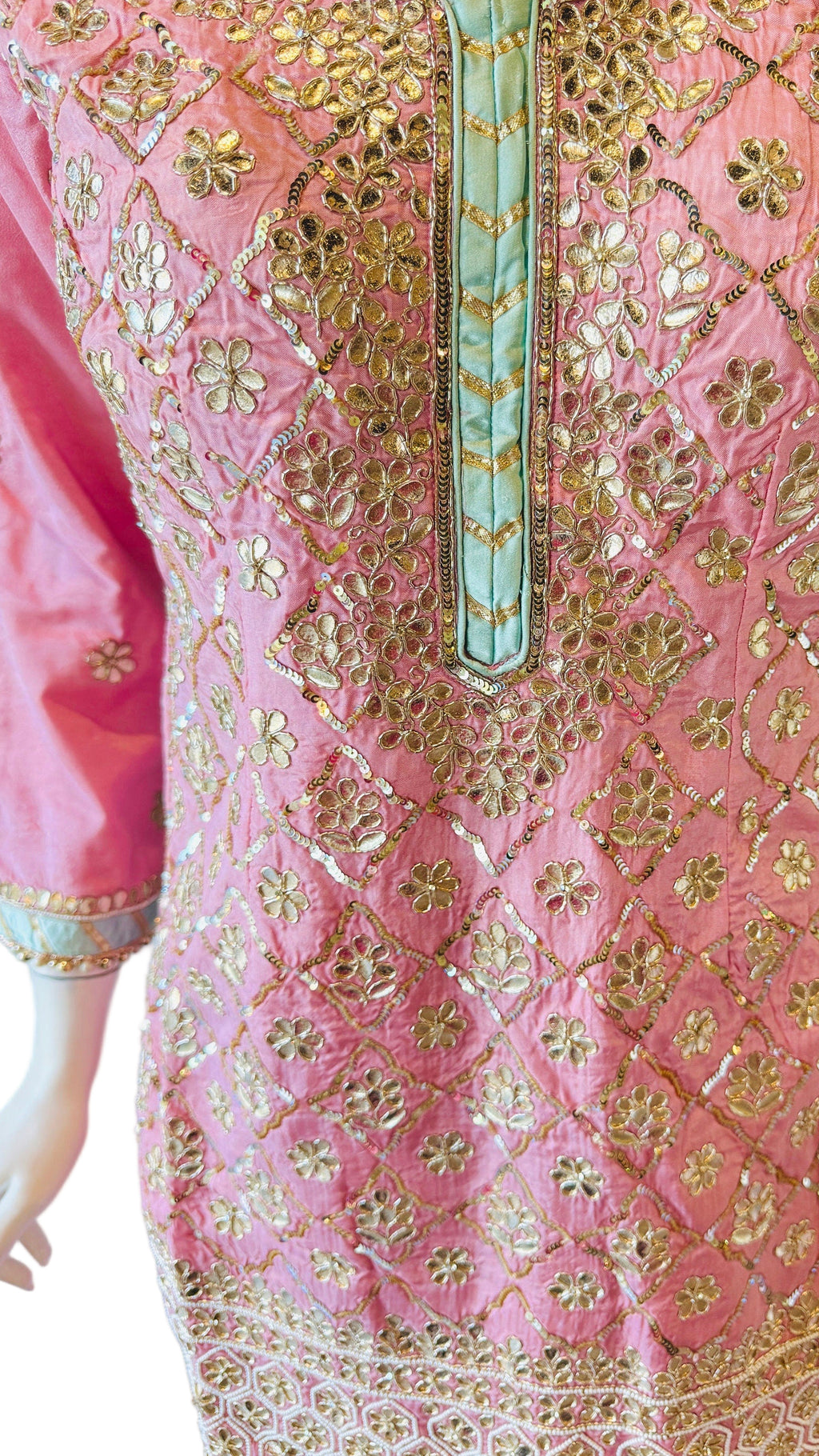 Pink and Mint Sharara Set