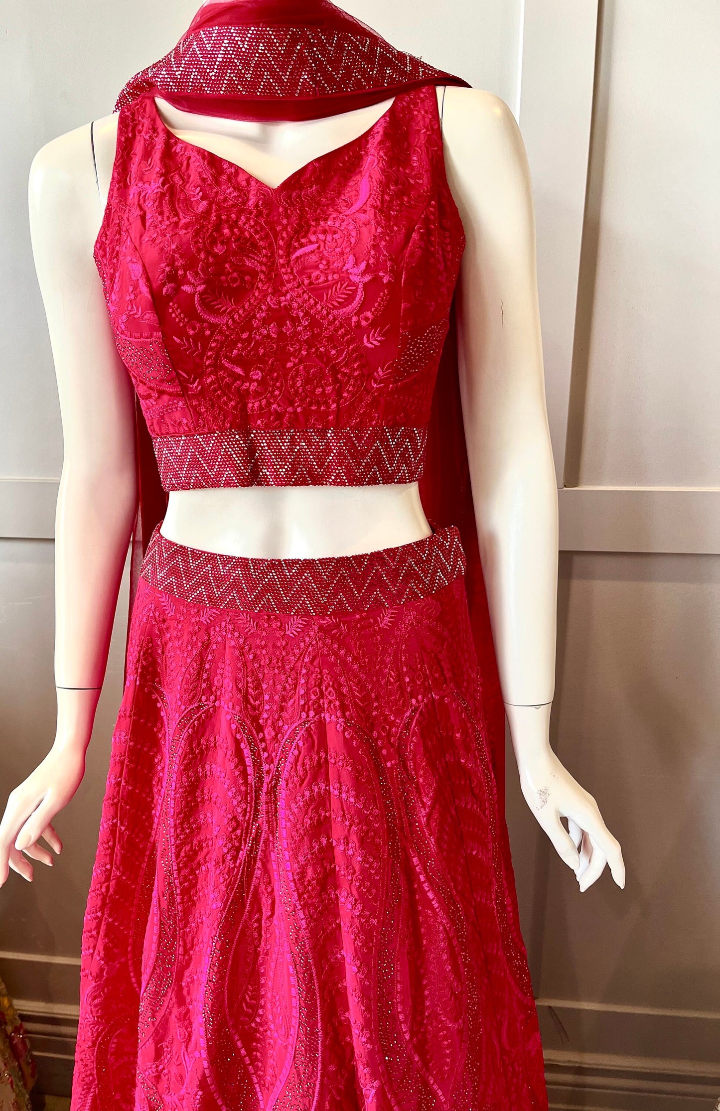 Pink Floral Lehnga