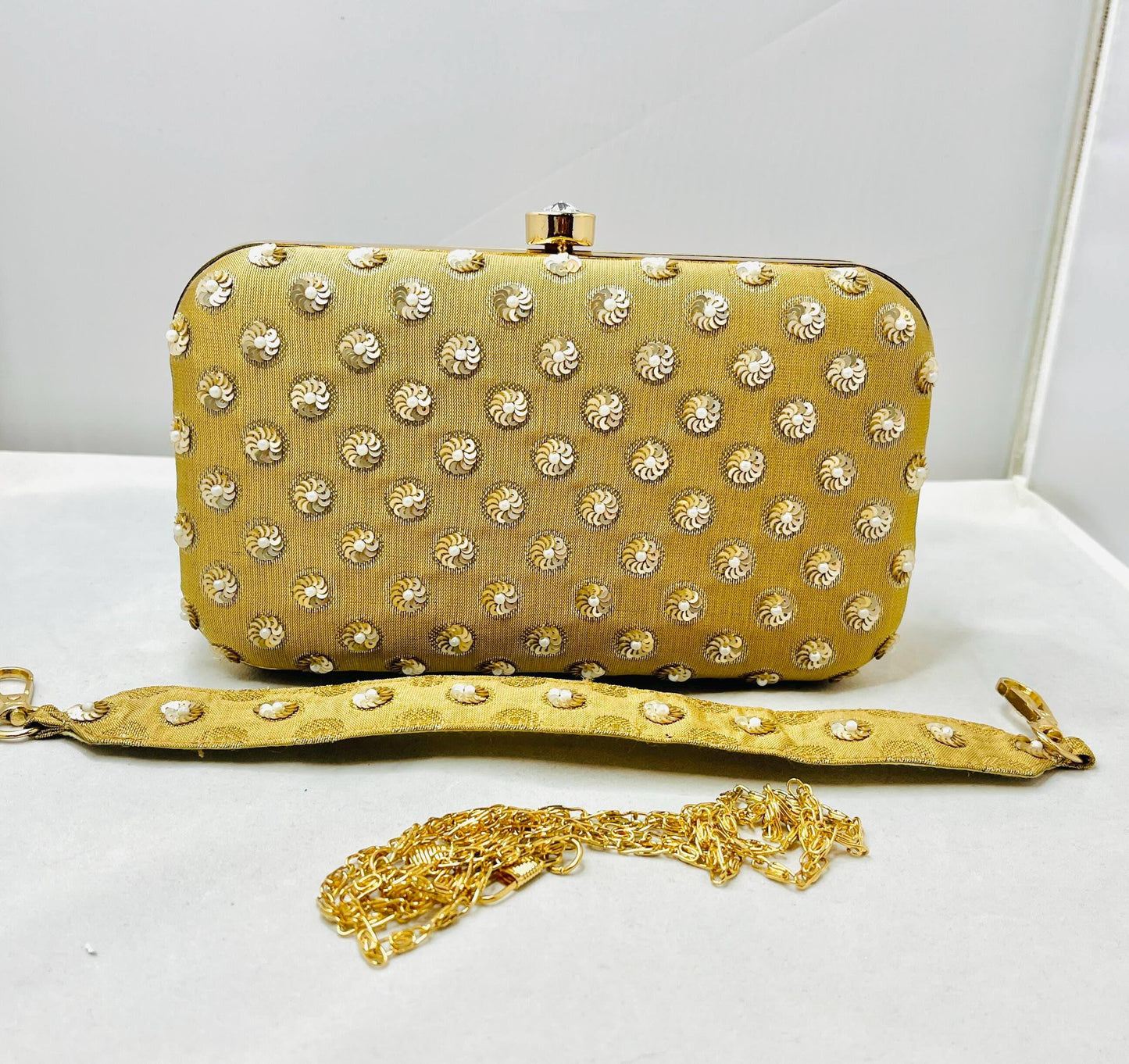Gold Silk Clutch