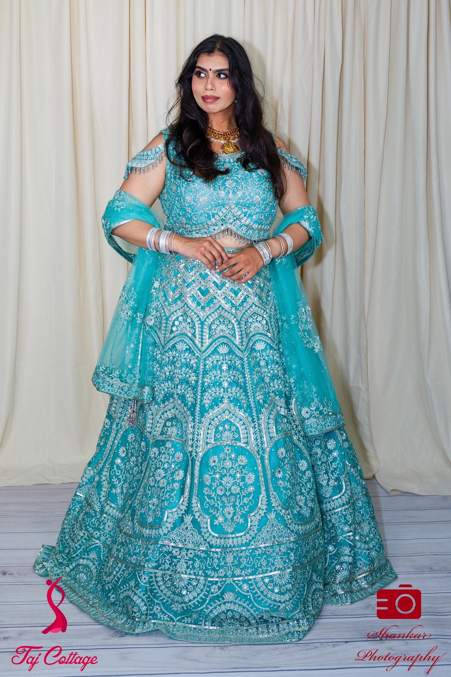 Light Turquoise Blue Lehnga