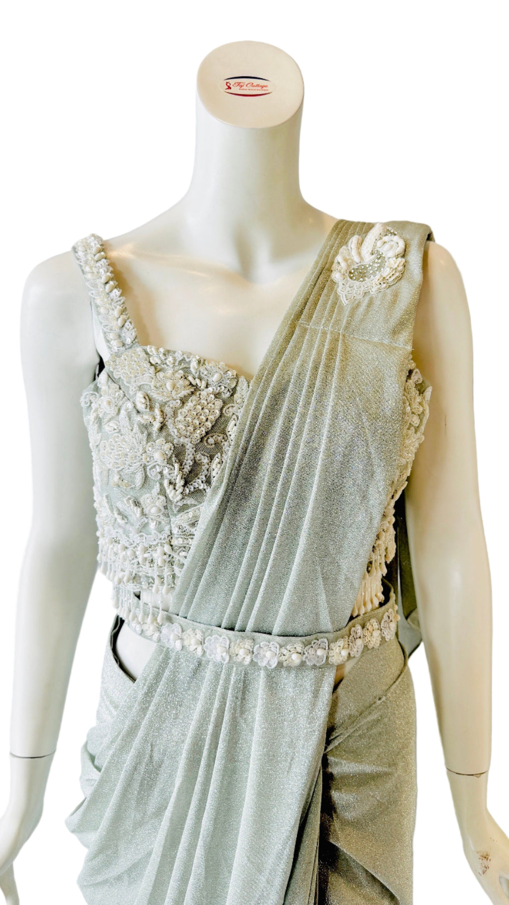Mint Green Color Ready-Made Saree