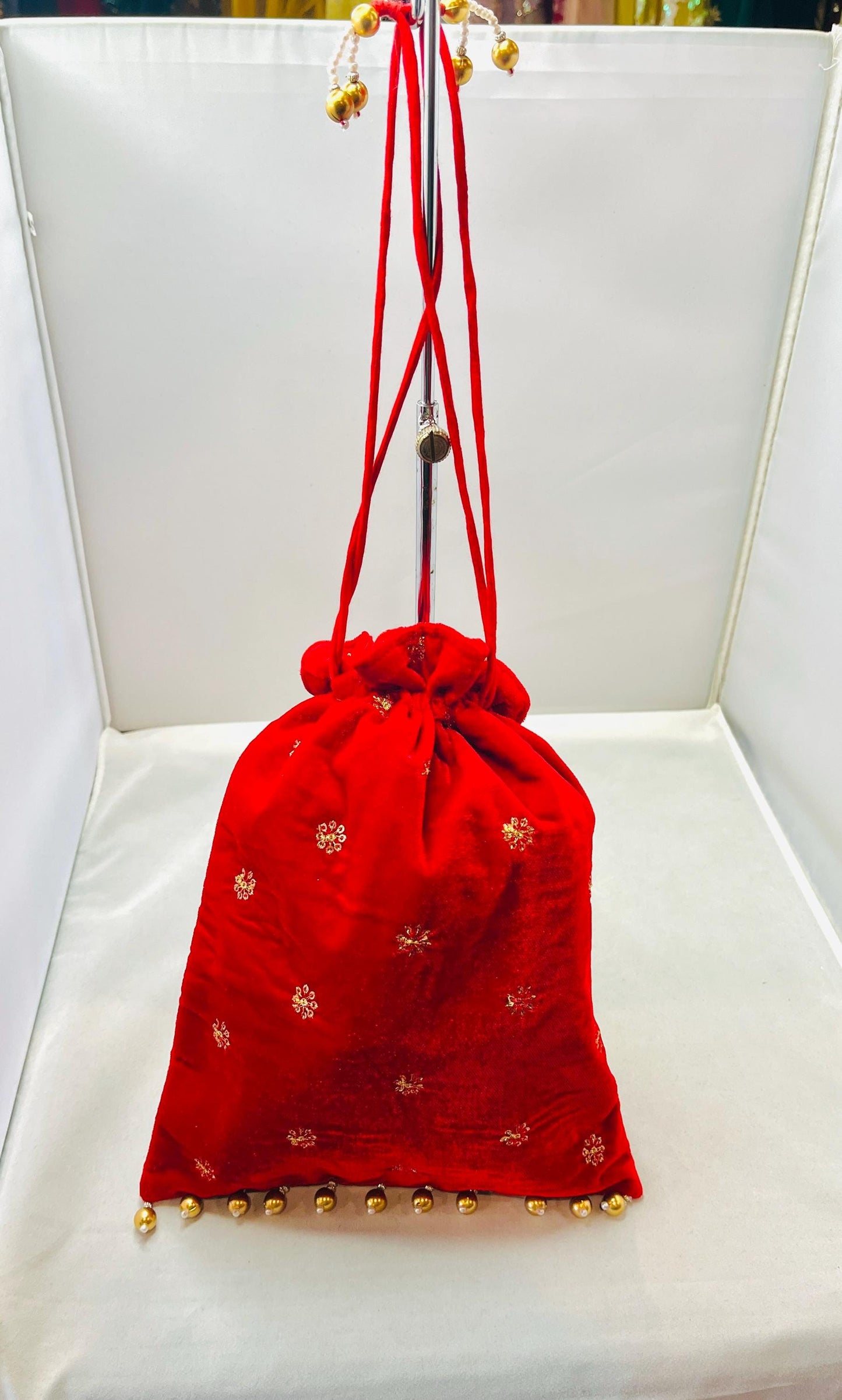 Red Color Velvet Bag