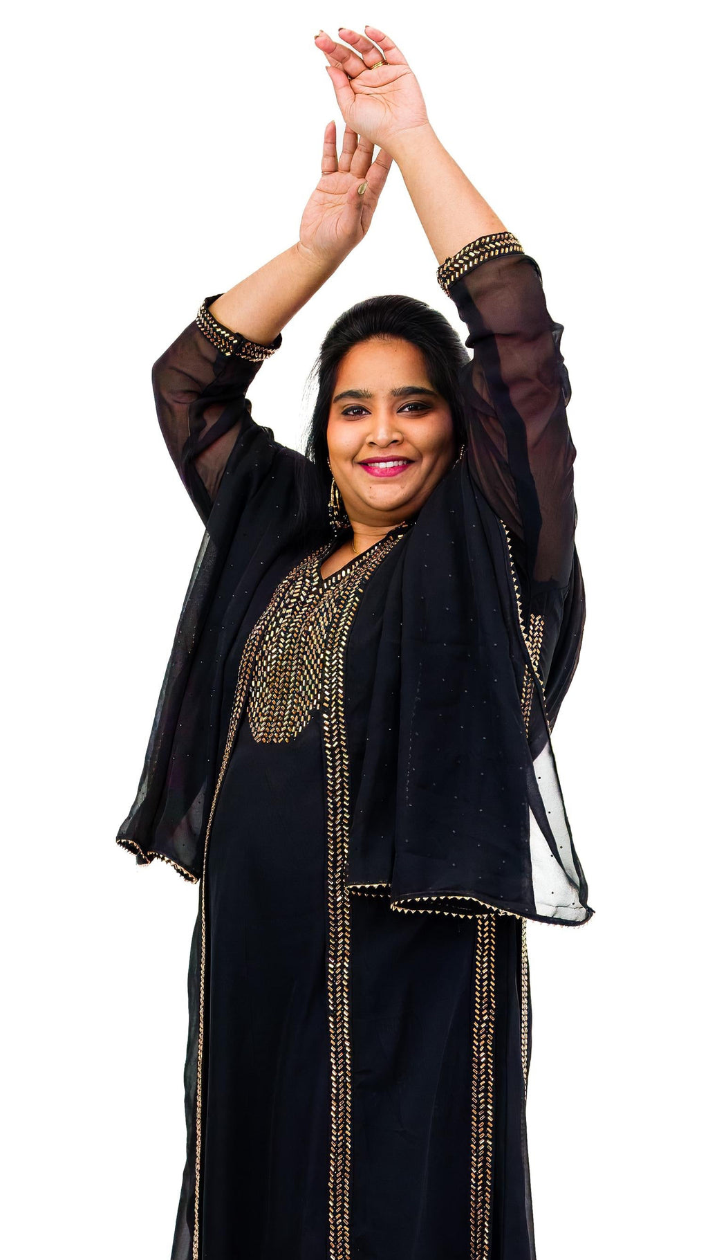 Black Georgette Embroided Gown