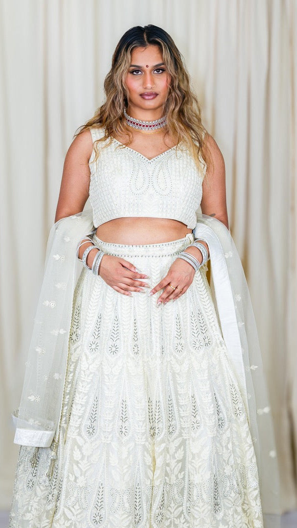 Cream Bridal Lehnga Set