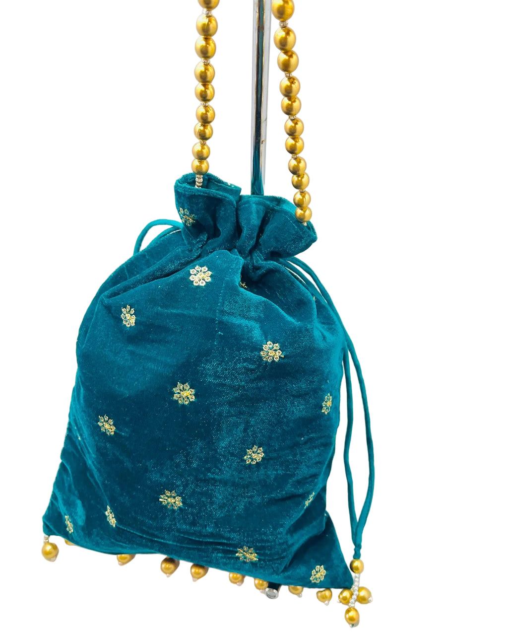 Teal Velvet Bag