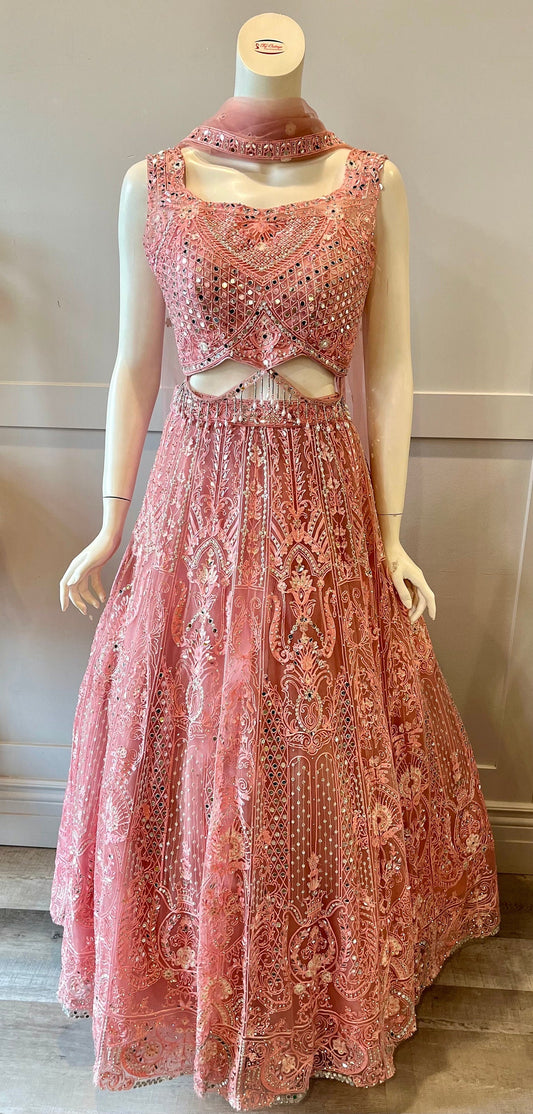 Pink Embroidered Lehnga