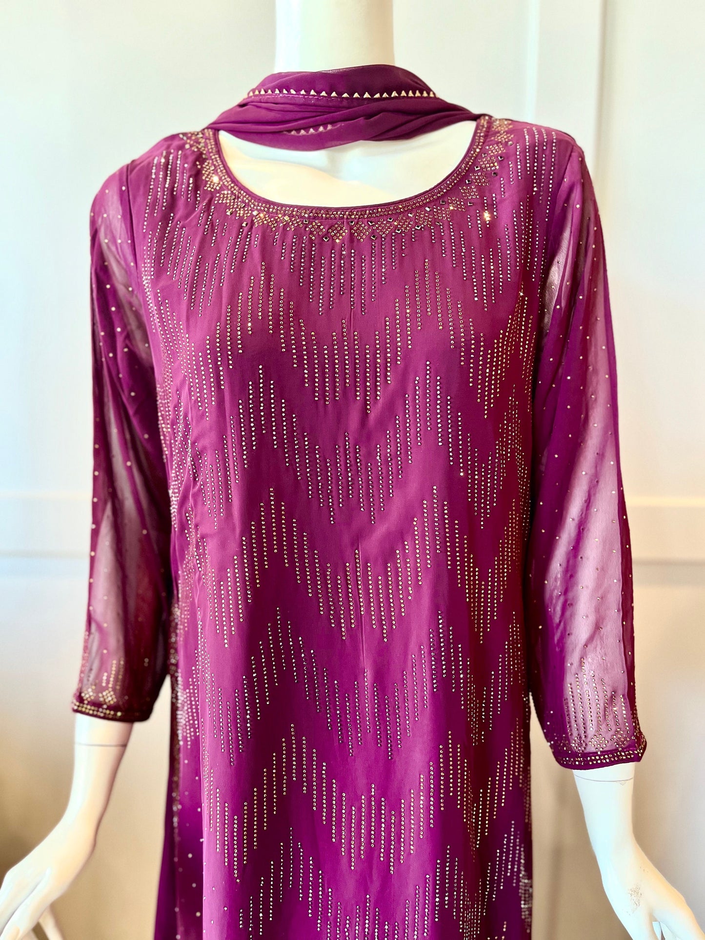 Purple Georgette Gown