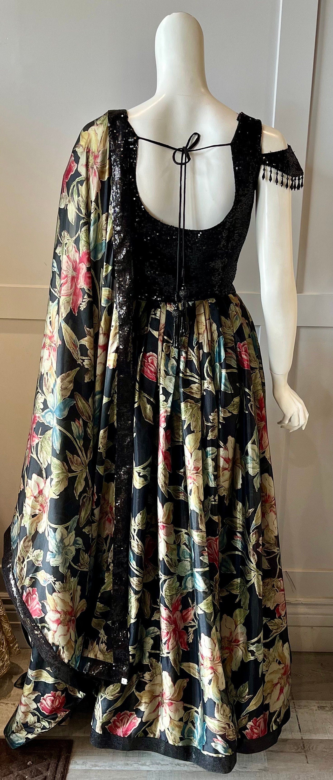 Floral Black Lehnga