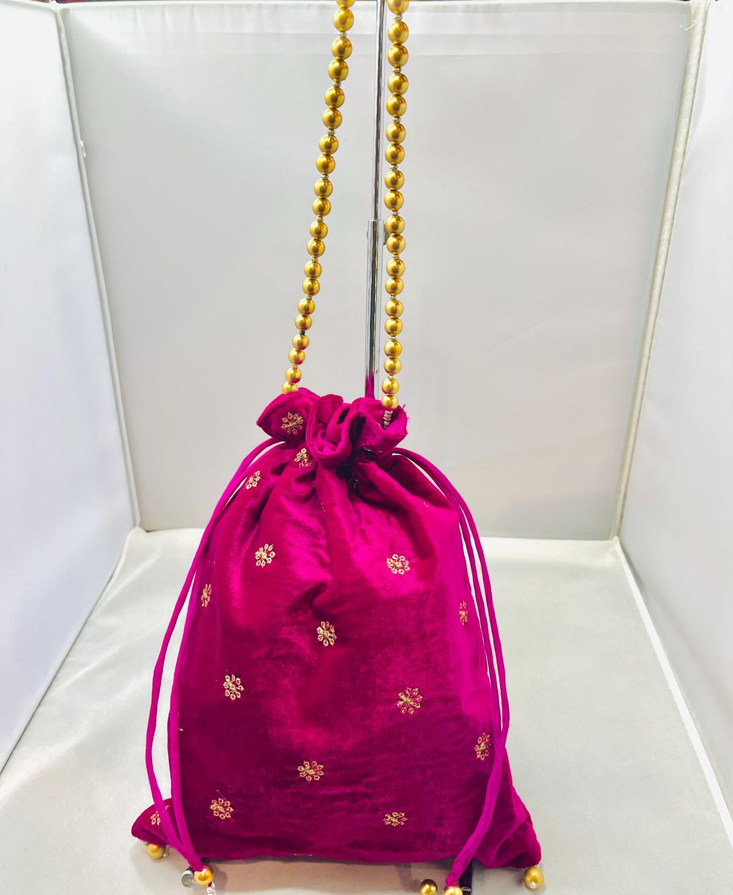 Dark Pink Color Velvet Bag