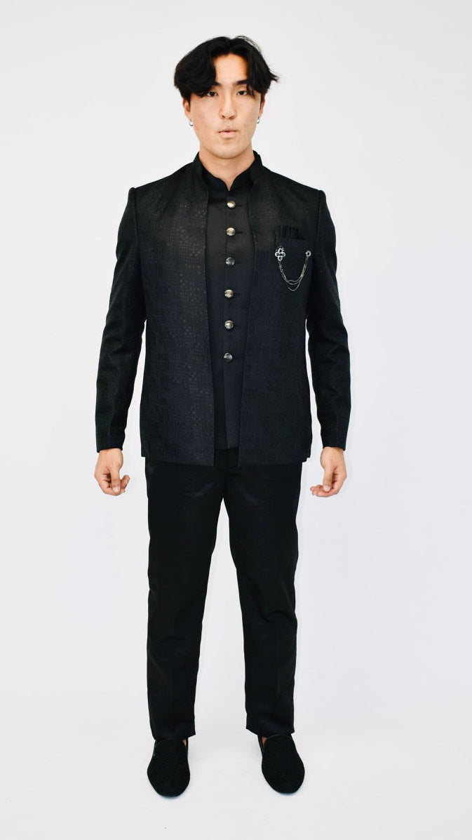 Fancy Black Silk Embroidered Shoes