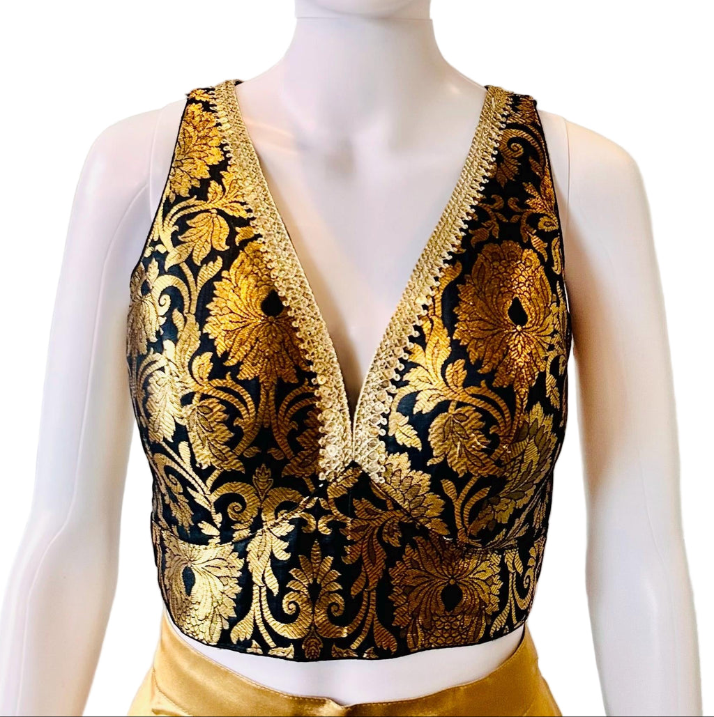 Black Brocade Blouse