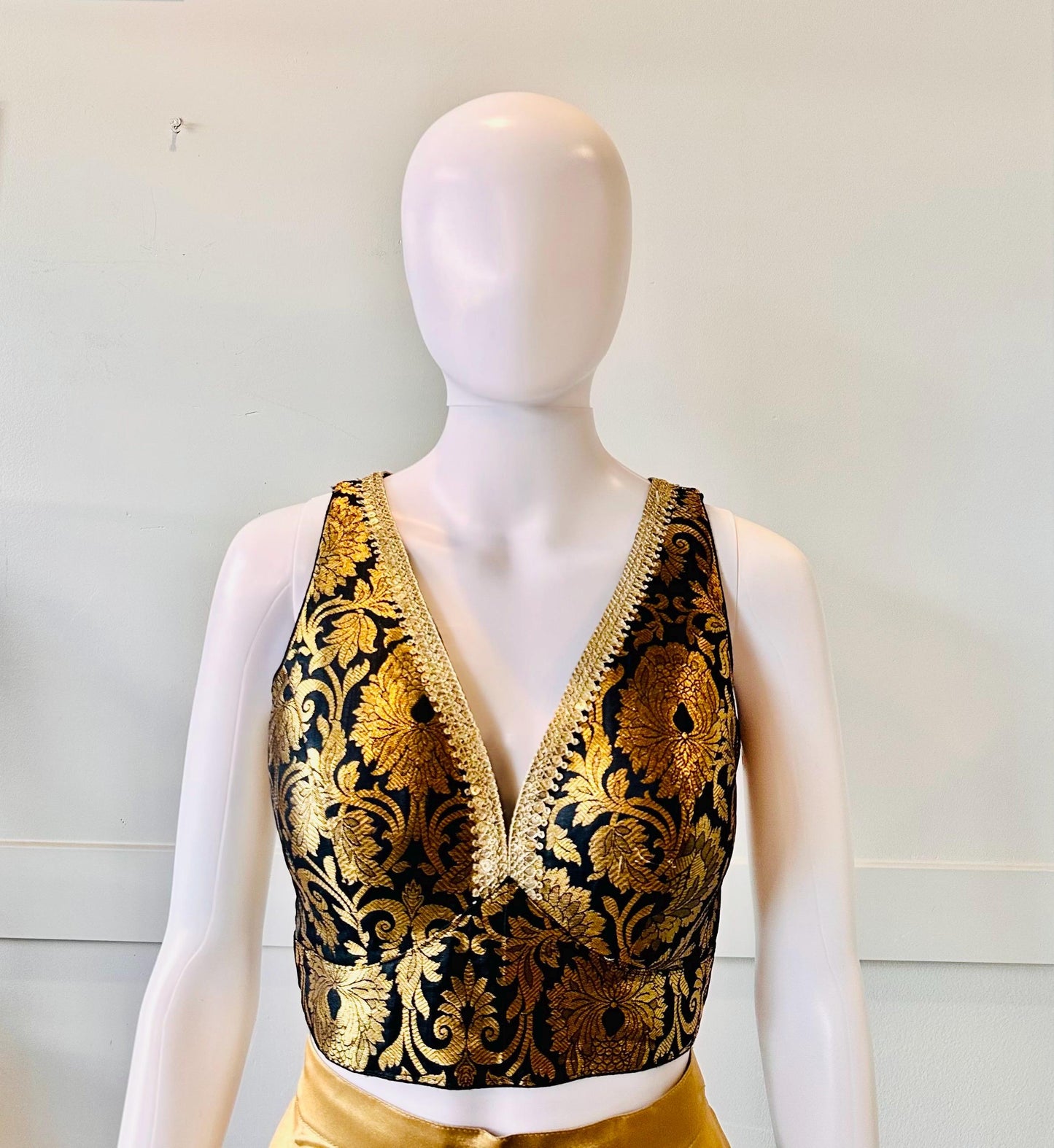 Black Brocade Blouse