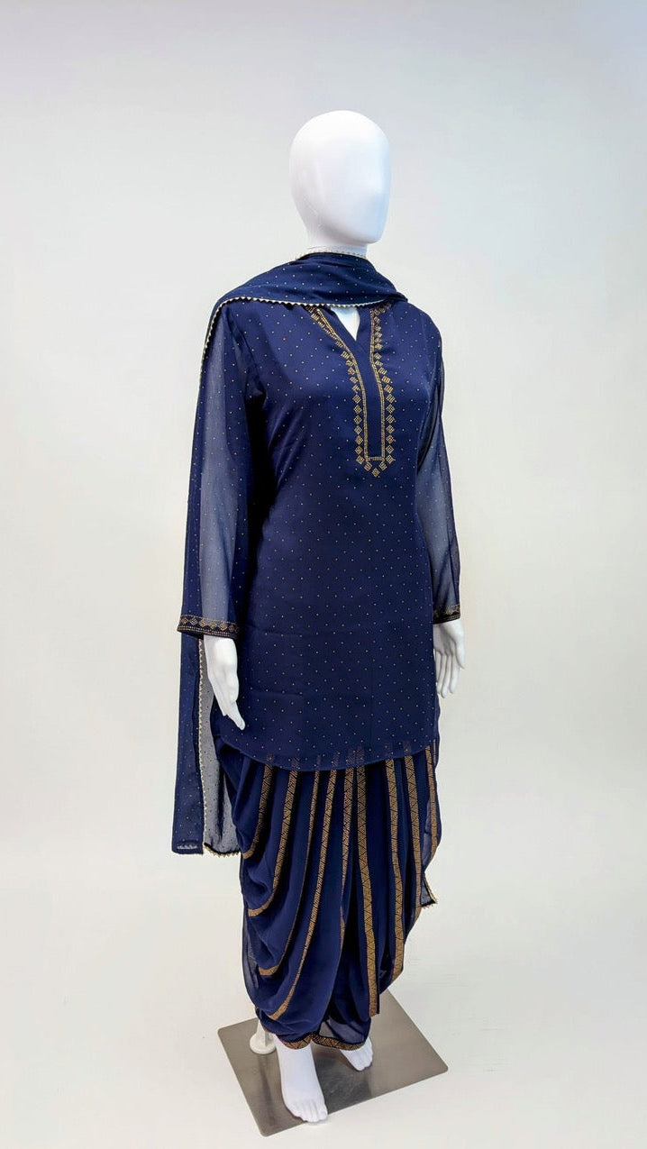 Blue Color Dhoti Set
