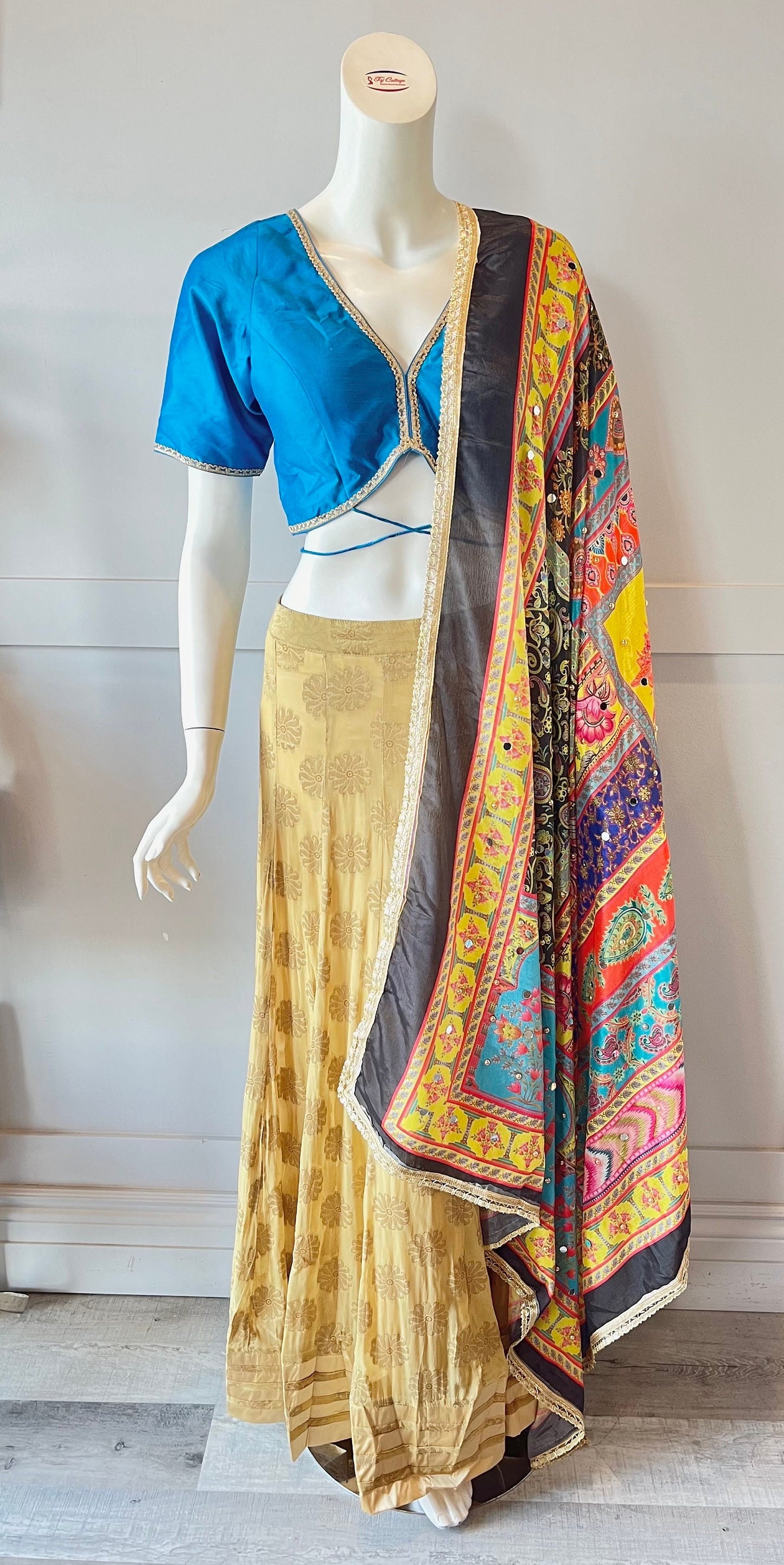 Gold & Blue  Lehnga