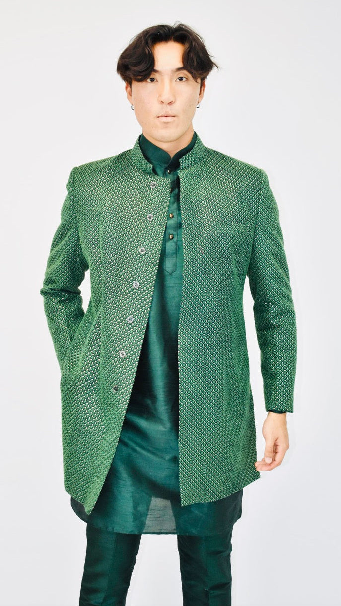 Green Sherwani Set