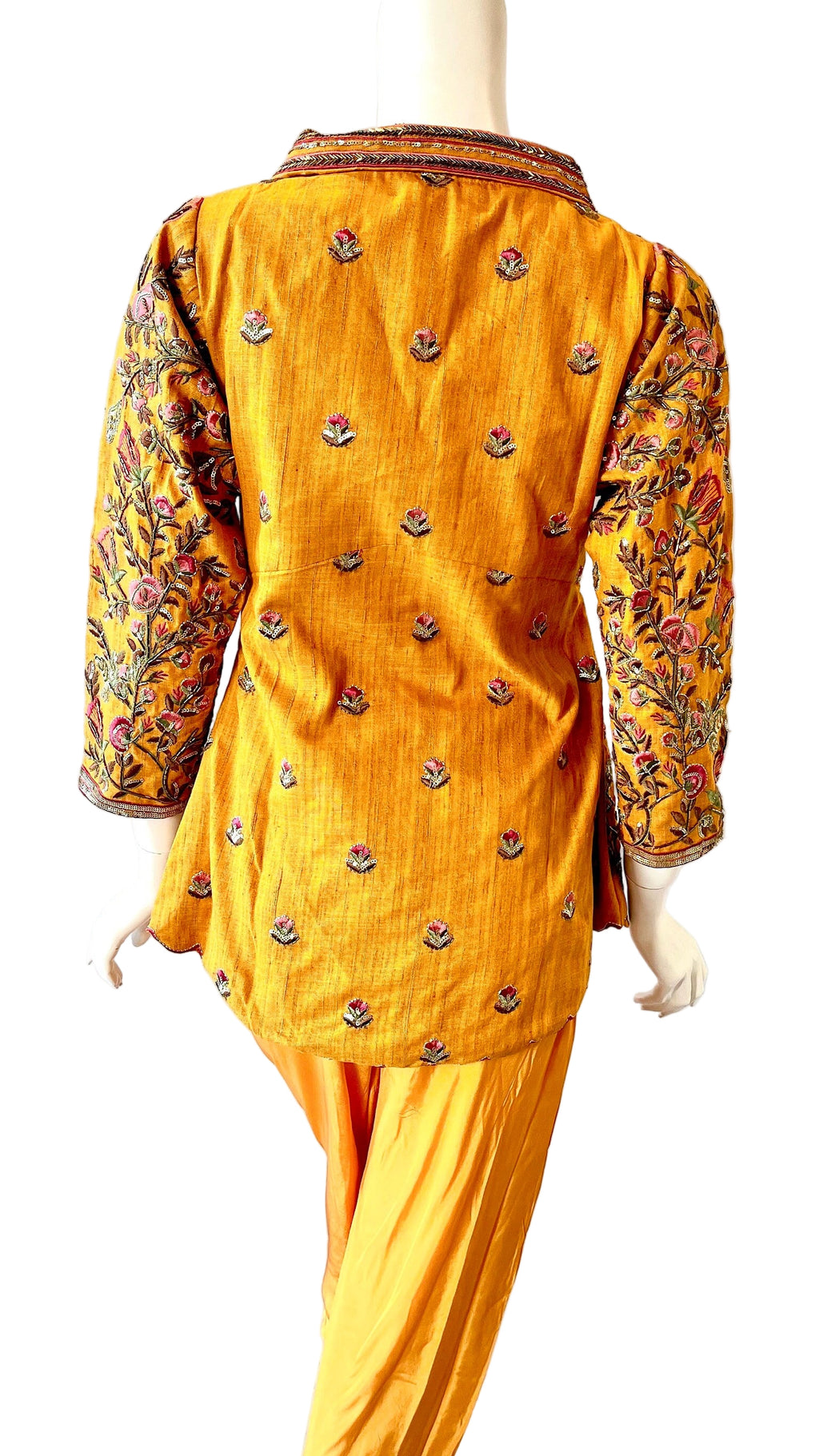 Orange Color Jacket With Tulip Pants