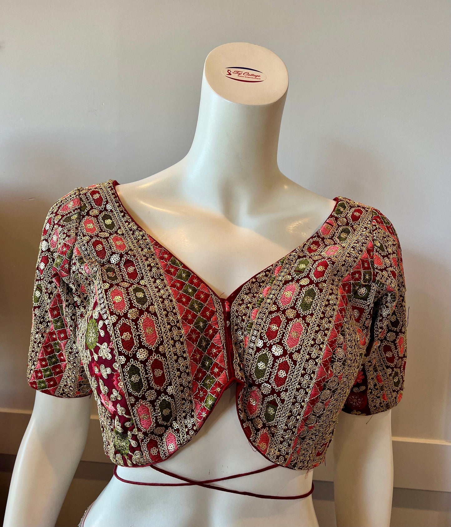 Maroon Embroidered Blouse