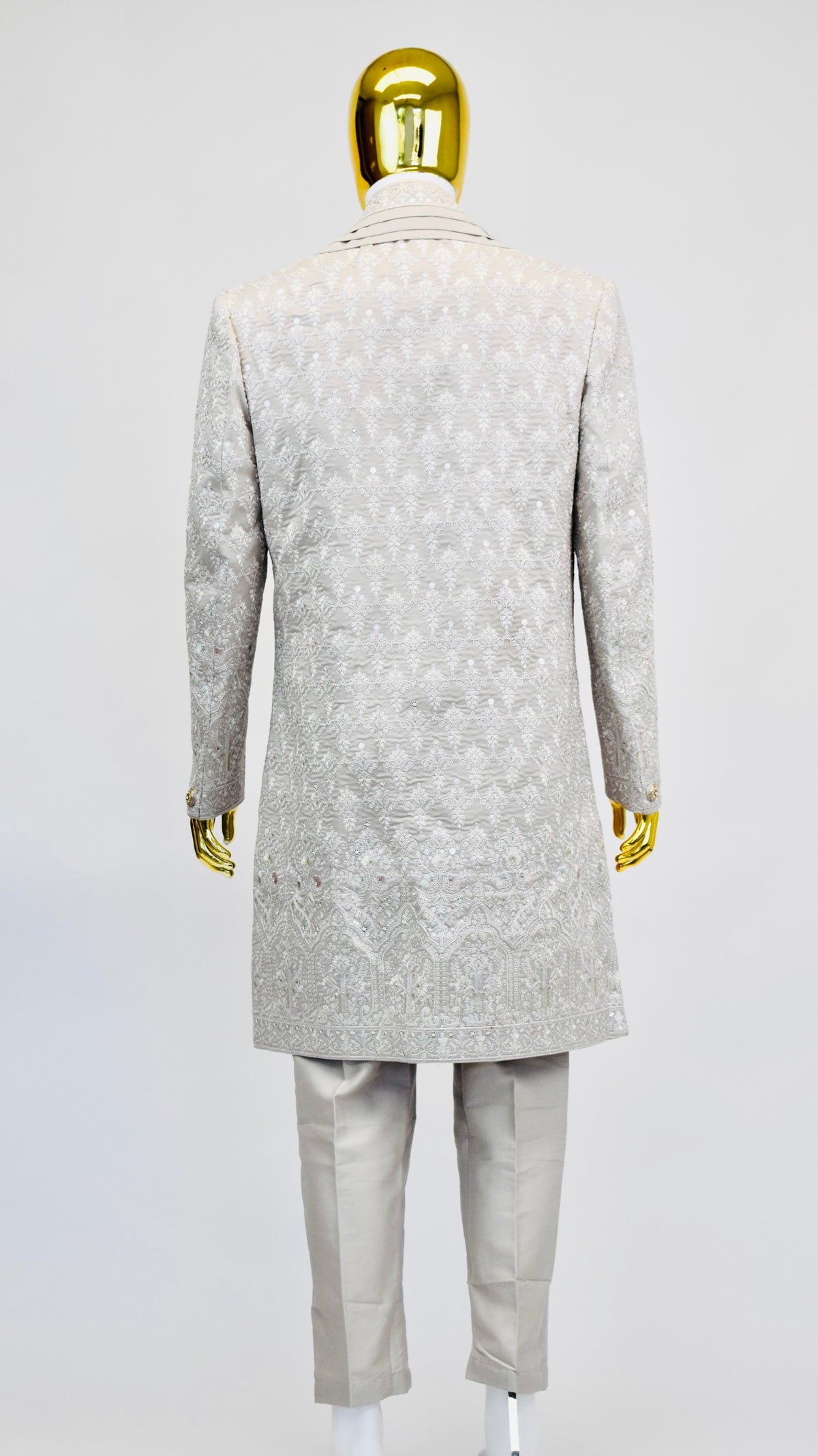 Light Grey Color Sherwani Set