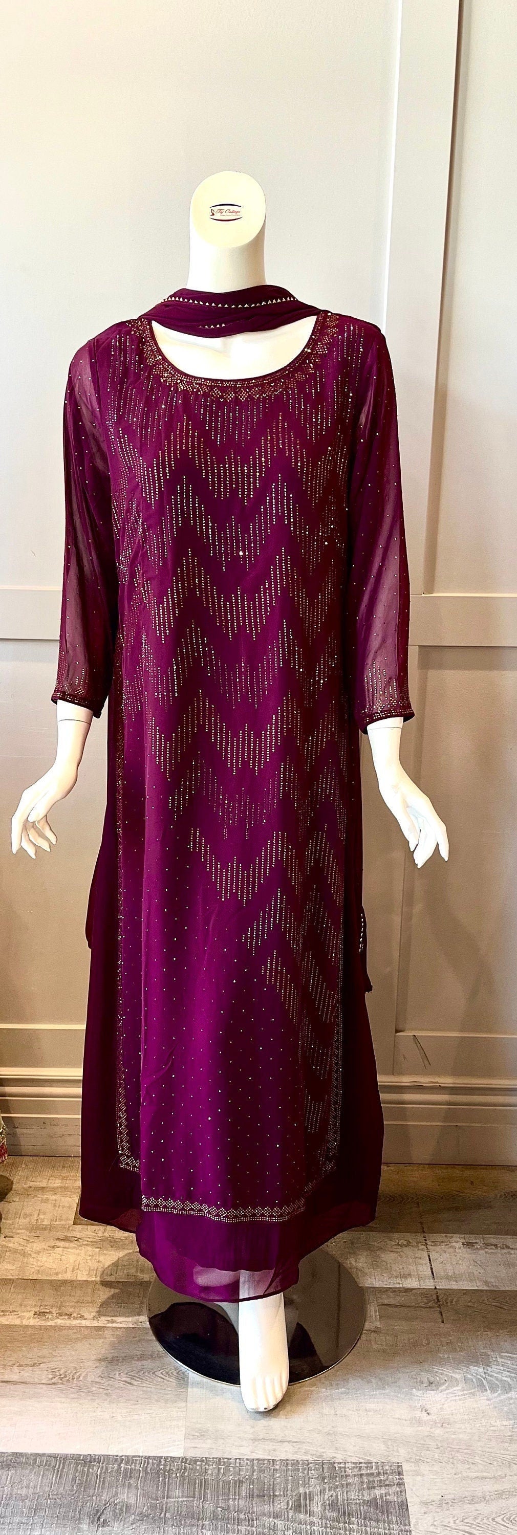 Purple Georgette Gown