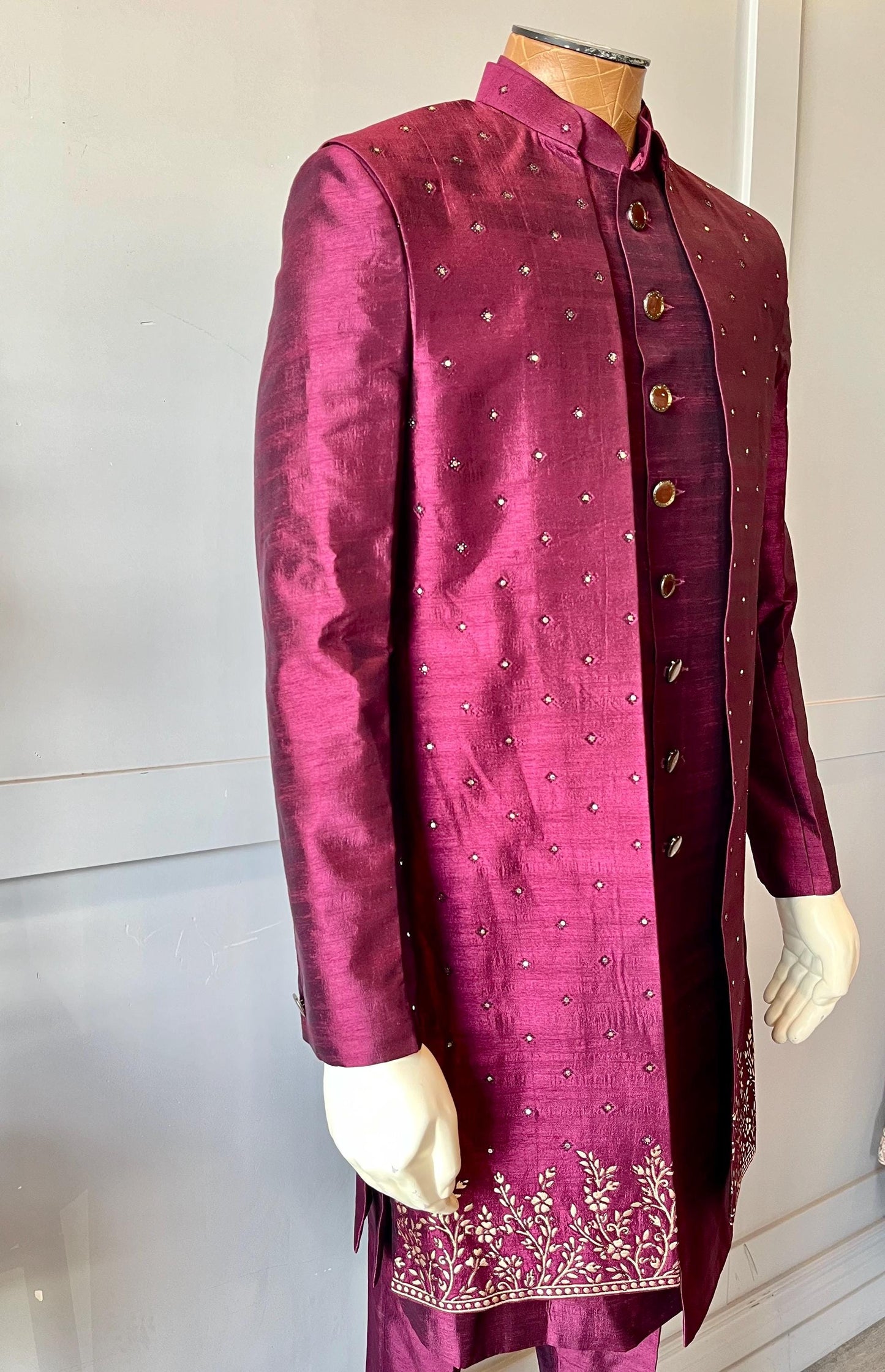 Magenta Color Sherwani
