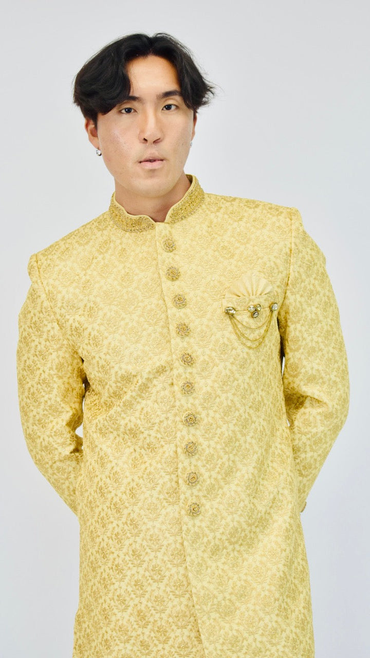 Gold Color Sherwani Set