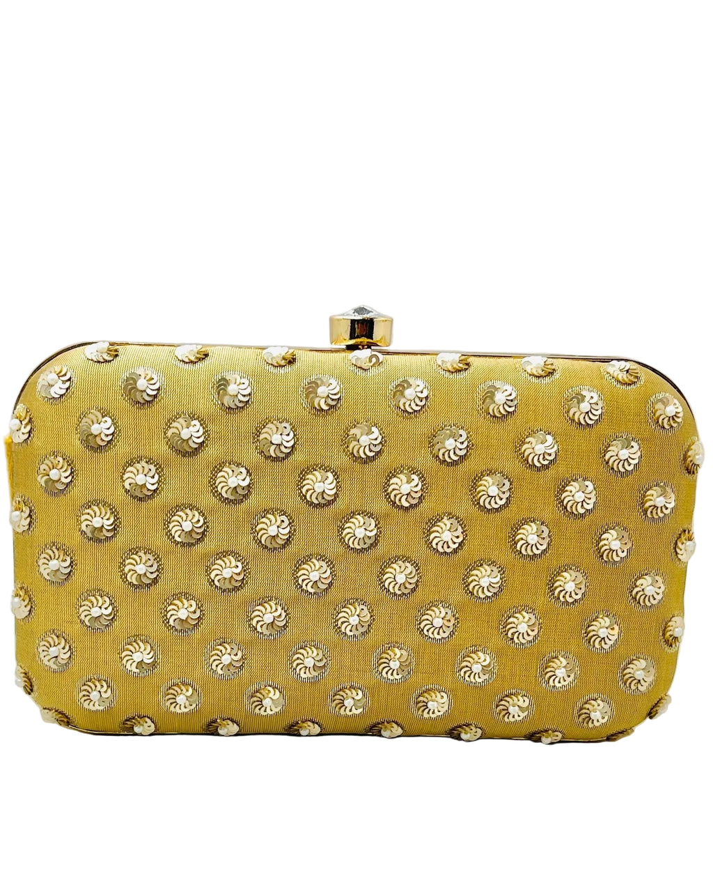 Gold Banarasi Silk Clutch