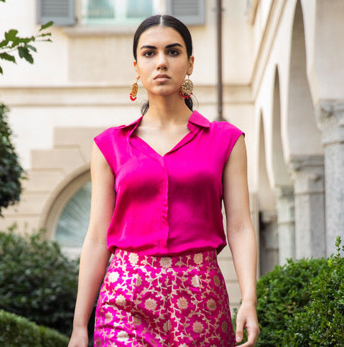Pink Silk Blouse