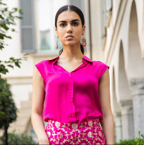 Pink Silk Blouse