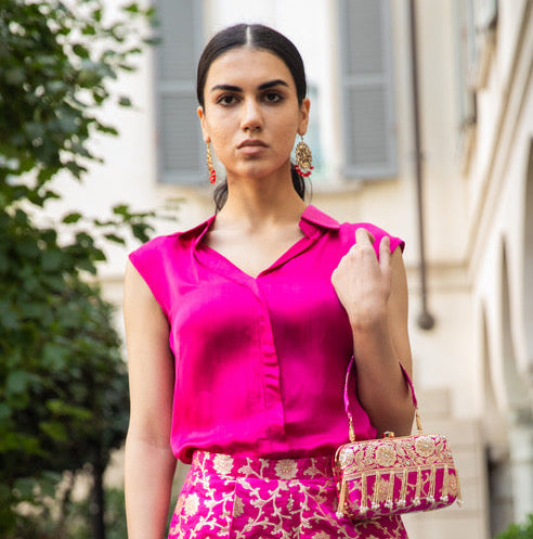 Pink Silk Blouse
