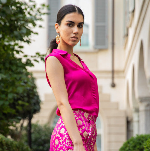 Pink Silk Blouse