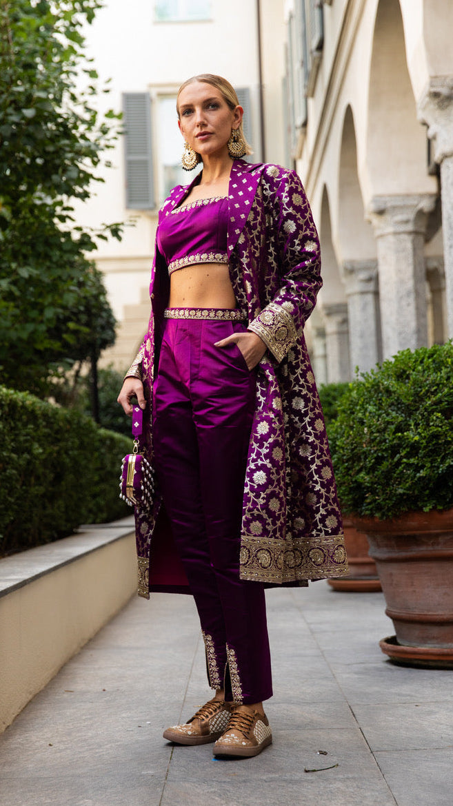 Purple Long Jacket-Dress