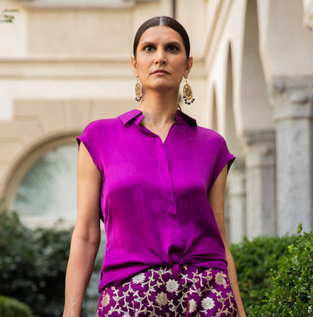 Purple Silk Blouse
