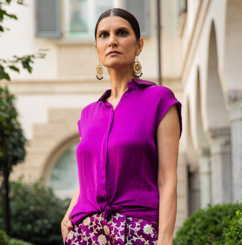 Purple Silk Blouse