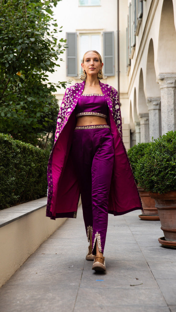 Purple Long Jacket-Dress