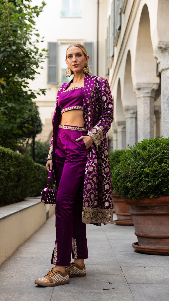 Purple Long Jacket-Dress