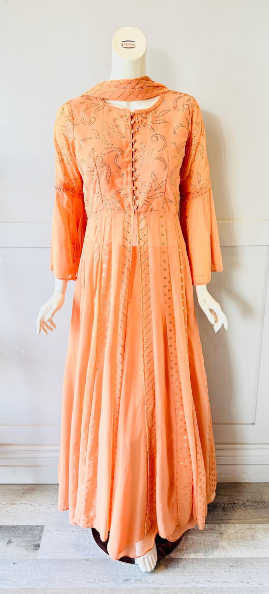Orange Printed Lehnga