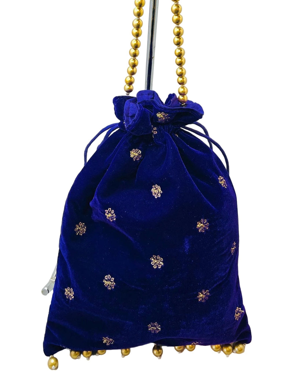Navy Blue Velvet Bag