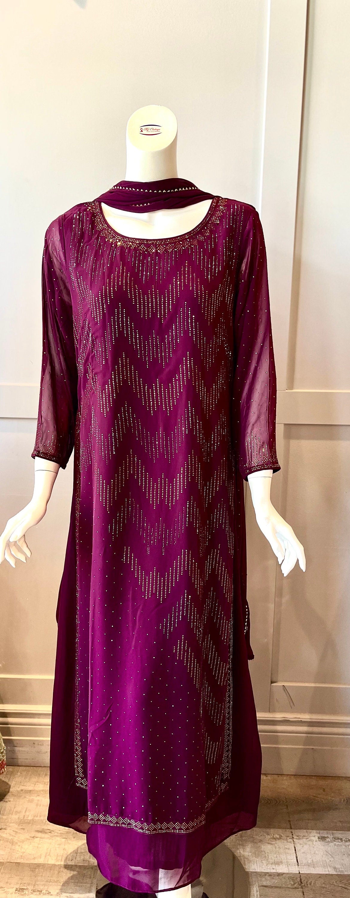 Purple Georgette Gown