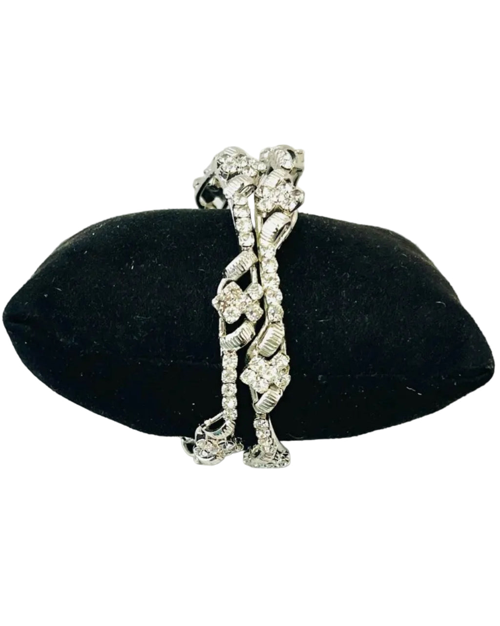 Silver Rhinestone Bangles