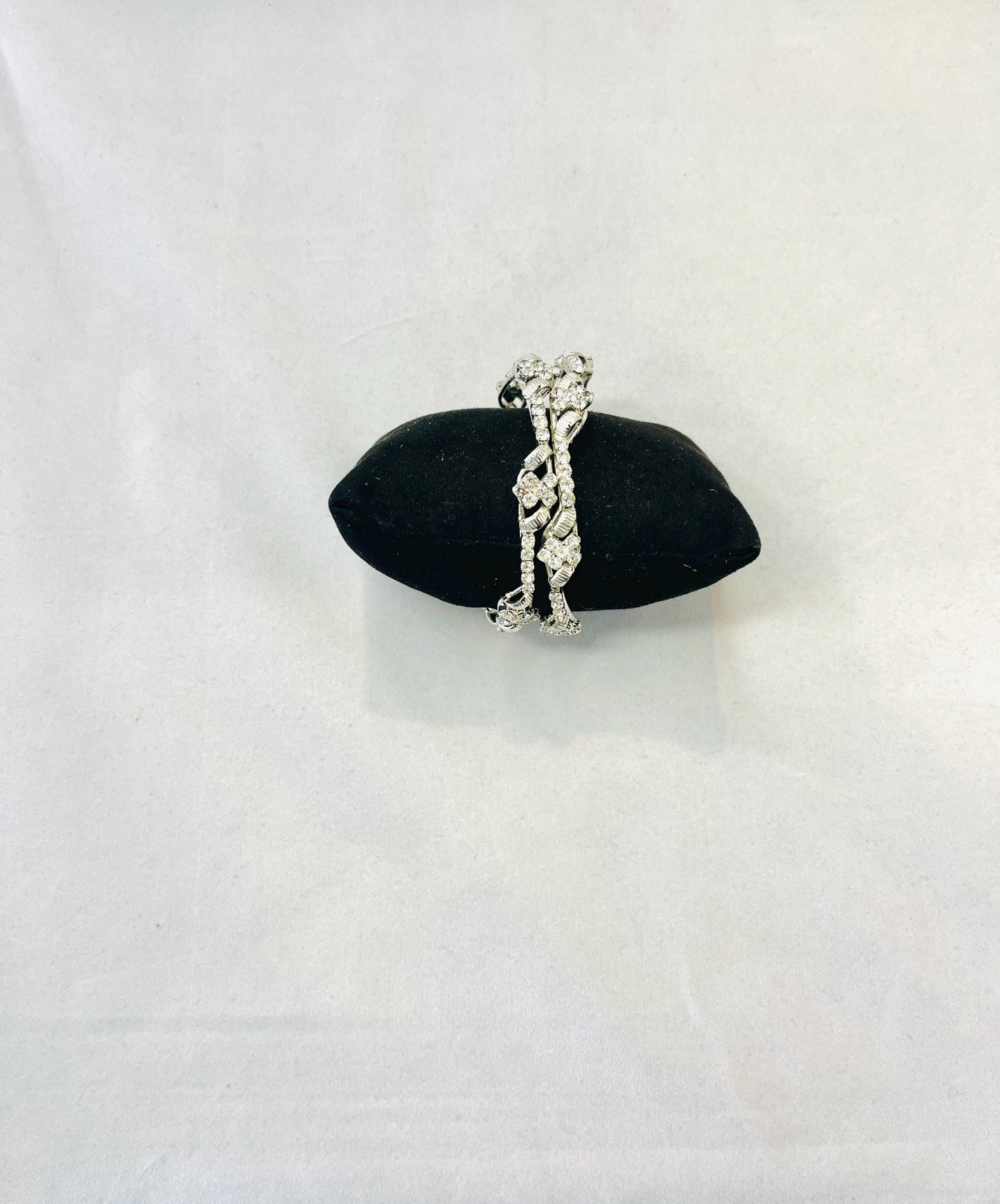 Silver Rhinestone Bangles
