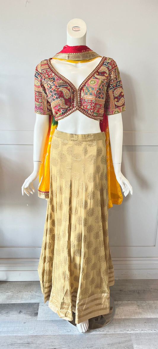 Gold & Red  Lehnga