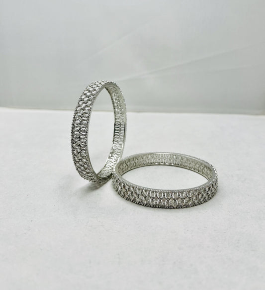 Silver American Diamond  Bangles