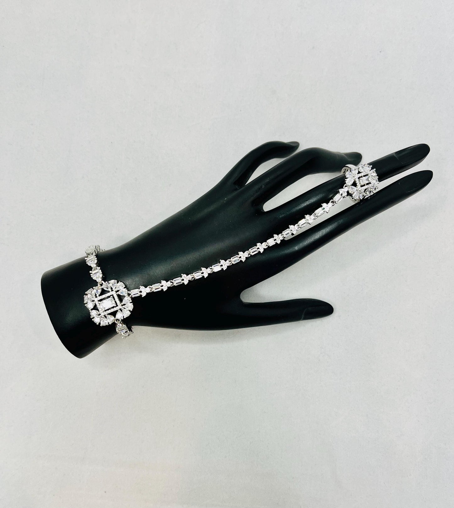 Silver Stone Bracelet With Ring