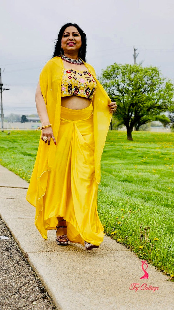 Yellow Color Readymade Dhoti Set