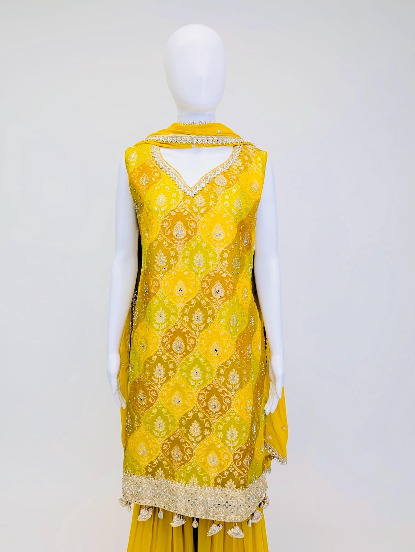 Mustard Yellow Color Sharara Suit