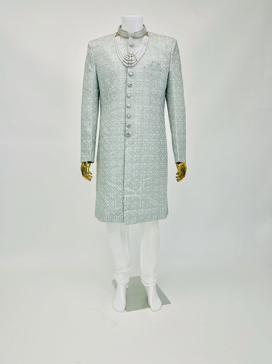 Embroidered Sherwani with Pearl Set