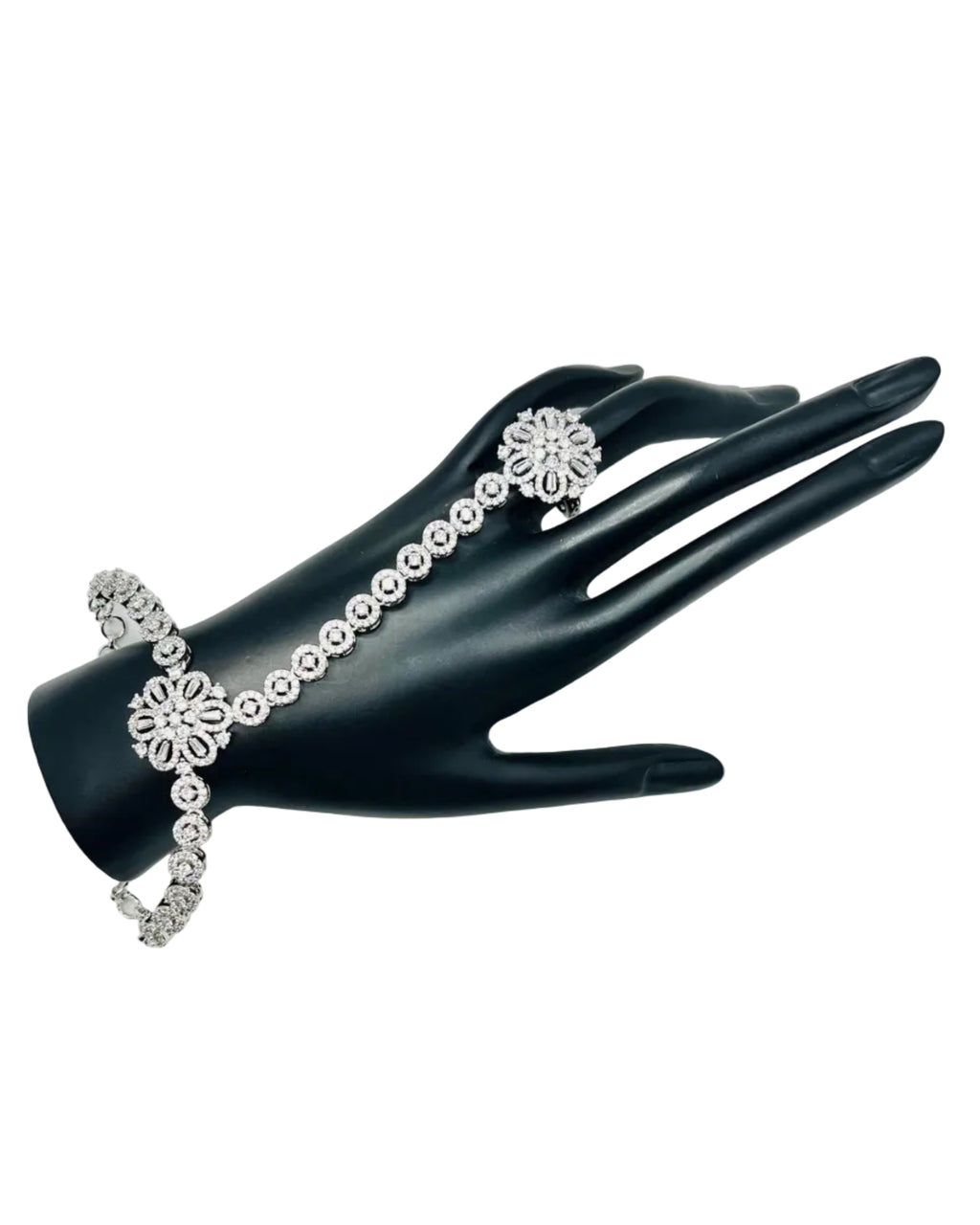 Silver Bracelet with Finger Ring