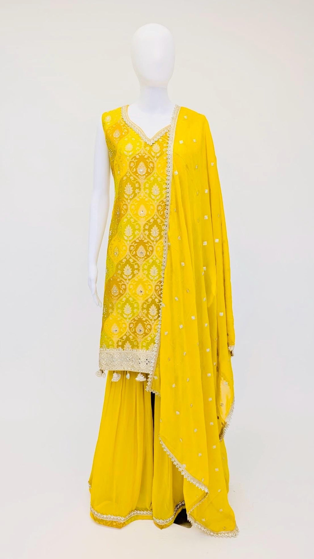 Mustard Yellow Color Sharara Suit